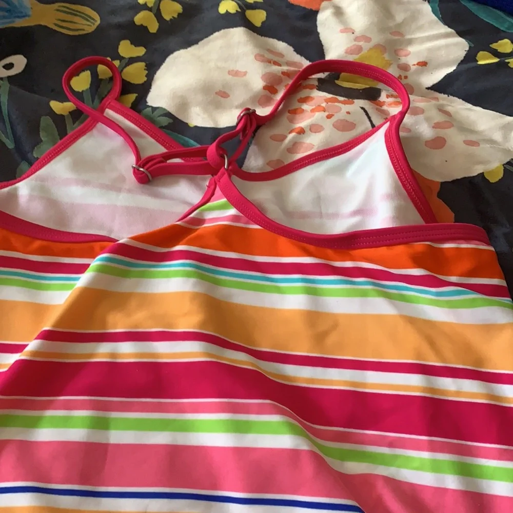 Girls size 10+ Lands end swim shorts abs tank.nwot‎